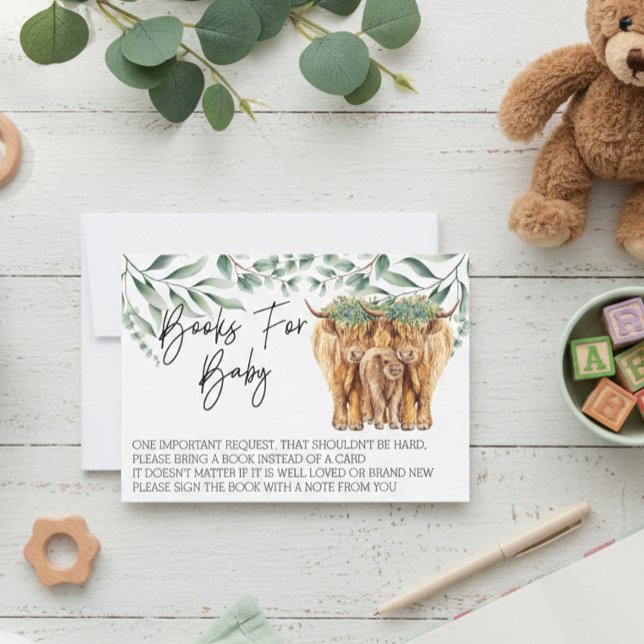 Books for Baby Shower Highland Cow Mothers Invitation (Creator Uploaded)