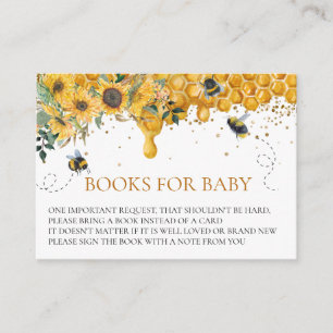 Books for Baby Shower Honey Bee Watercolor Enclosure Card