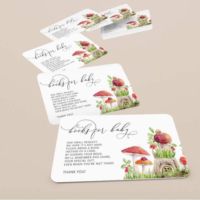 Books For Baby Shower Insects Woodland Mushroom Enclosure Card (Creator Uploaded)