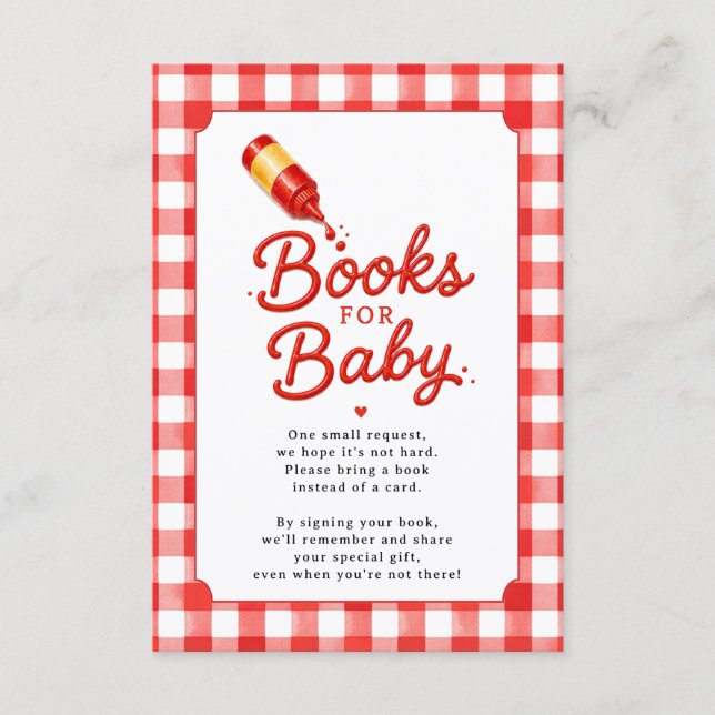 Books for Baby Shower Insert Card (Front)