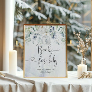 Books for baby sign. Winter blue books for baby Poster