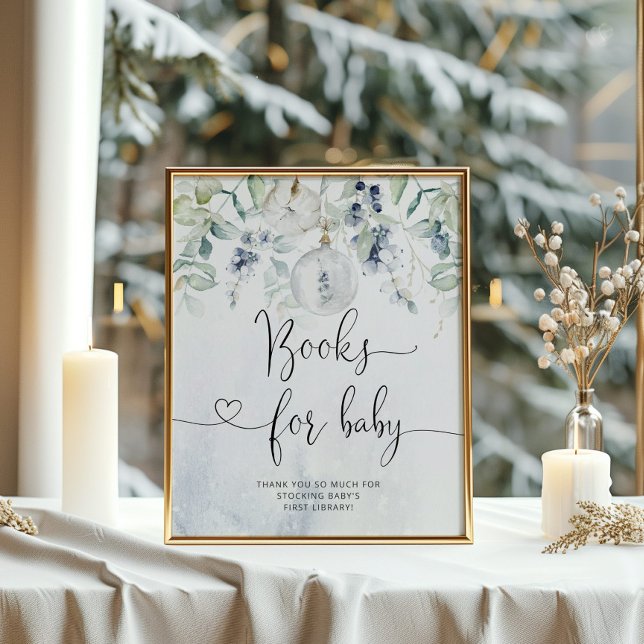 Books for baby sign. Winter blue books for baby Poster (Creator Uploaded)