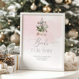 Books for baby sign. Winter pink books for baby Po Poster