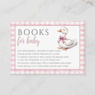 Books For Baby Silly Goose Girl Pink Baby Shower Enclosure Card