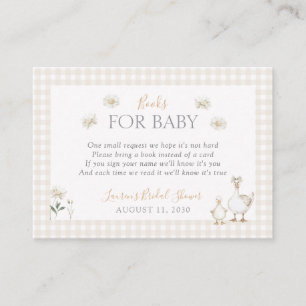 Books for Baby Silly Goose Whimsical Beige Shower Enclosure Card
