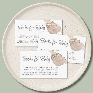 Books For Baby Sloth Baby Shower Enclosure Card