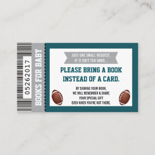 Books For Baby, Sports, Football Baby Shower Enclosure Card