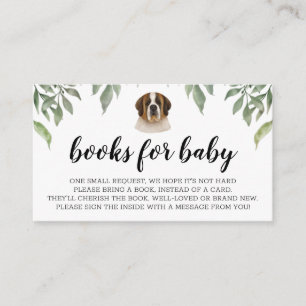 Books for Baby St. Bernard Boho Greenery Enclosure Card