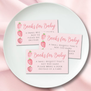 Books For Baby Strawberry Baby Shower Enclosure Card