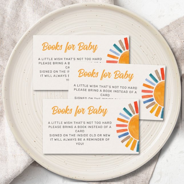 Books For Baby Sun Baby Shower Enclosure Card (Creator Uploaded)