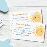 Books For Baby Sun Boy's Baby Shower Enclosure Card<br><div class="desc">These Books for Baby Boy's Baby Shower enclosure cards are decorated with a yellow watercolor sun and blue typography.
The text is customisable.
Because we create our artwork you won't find this exact image from other designers.
Original Watercolor © Michele Davies.</div>
