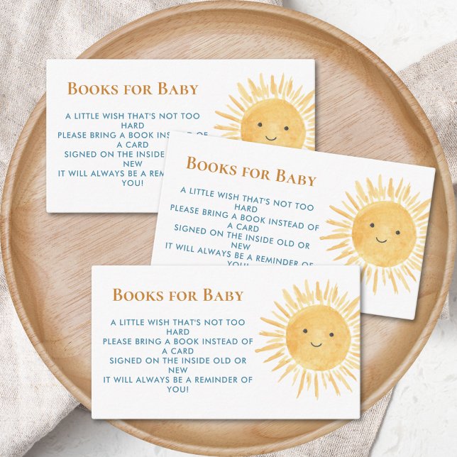Books For Baby Sun Boy's Baby Shower Enclosure Card (Creator Uploaded)