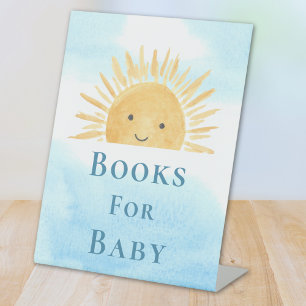 Books For Baby Sun-Themed Baby Shower Pedestal Sign