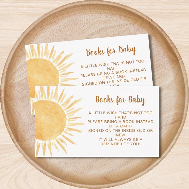 Books For Baby Sunshine Baby Shower Enclosure Card (Creator Uploaded)