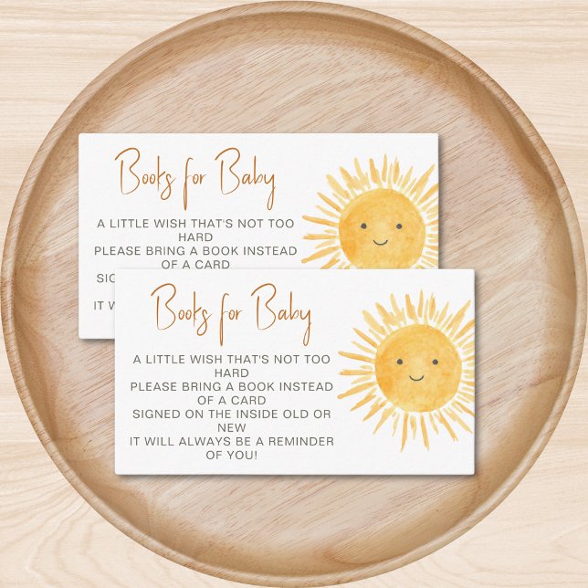 Books For Baby Sunshine Baby Shower Enclosure Card (Creator Uploaded)