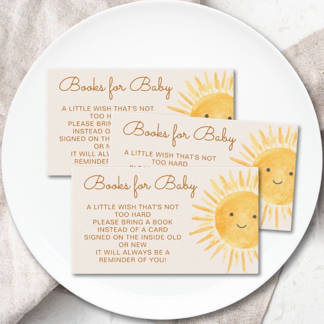 Books For Baby Sunshine Baby Shower Enclosure Card (Creator Uploaded)