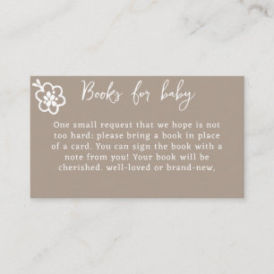 Books for Baby Tan Brown Spring Baby Shower Enclosure Card