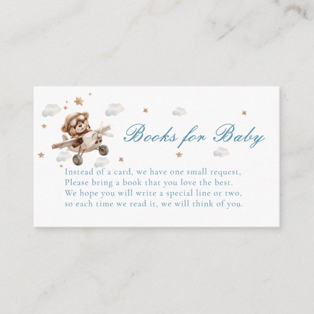 Books for Baby! Teddy Bear & Aeroplane Enclosure Card (Front)