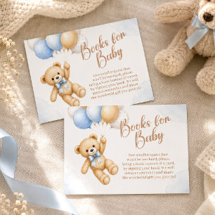 Books for Baby Teddy Bear Baby Shower Enclosure Card