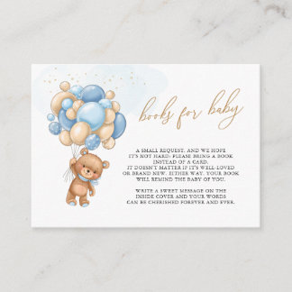 Books for Baby Teddy Bear Blue Balloons Enclosure  Card