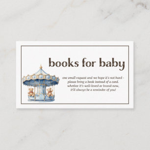 Books For Baby Teddy Bear Twin Boys Baby Shower Enclosure Card