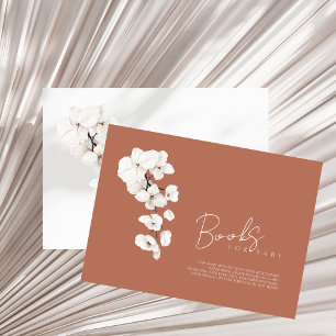 Books For Baby Terracotta White Orchid Baby Shower Enclosure Card