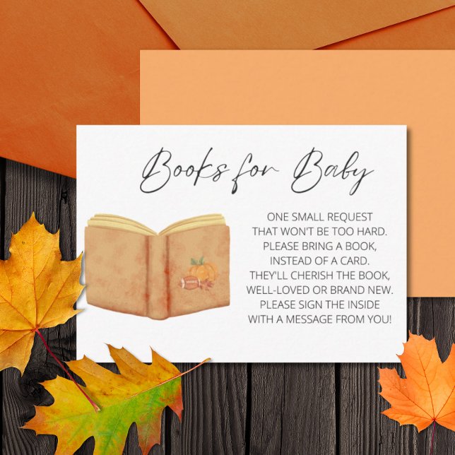 Books for Baby Tis the Season Fall Baby Shower  Enclosure Card (Creator Uploaded)