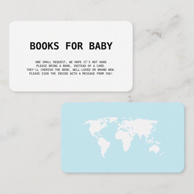 Books for Baby Travel Boarding Pass Blue Boy Enclosure Card (Front/Back)