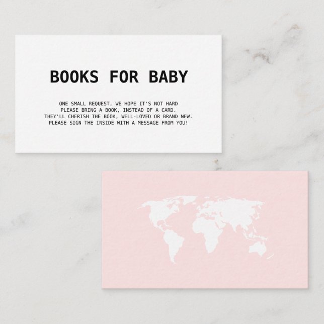 Books for Baby Travel Boarding Pass Pink Girl Enclosure Card (Front/Back)