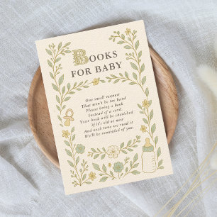 Books for Baby Vintage Storybook Girl Baby Shower Enclosure Card