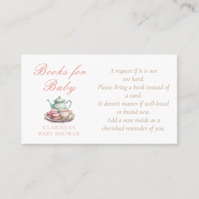 Books for Baby Watercolor Baby Shower Enclosure Card (Front)