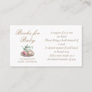 Books for Baby Watercolor Baby Shower Enclosure Card