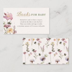 Books for Baby Watercolor Wildflower Sprinkle Enclosure Card
