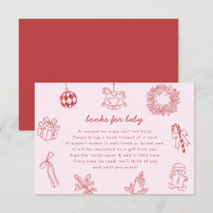 Books for baby whimsical christmas winter girl enclosure card