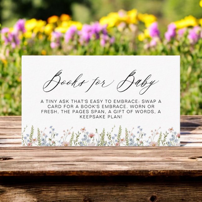 Books for Baby Wildflower Colourful Baby Shower Enclosure Card (Creator Uploaded)