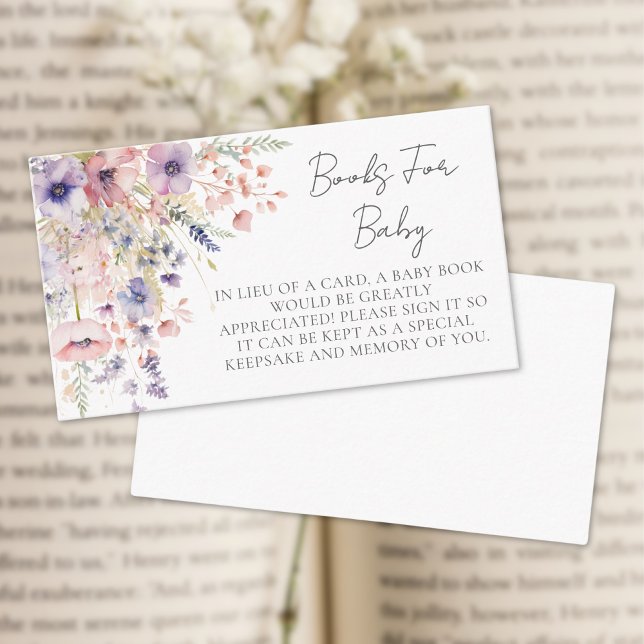 Books For Baby Wildflower Floral Baby Shower Enclosure Card (Books For Baby Wildflower Floral Baby Shower Enclosure Card)