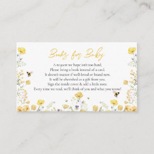 Books For Baby Wildflower Floral Honey Bee Enclosure Card