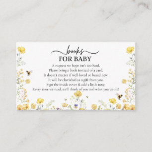 Books For Baby Wildflower Floral Honey Bee Enclosure Card