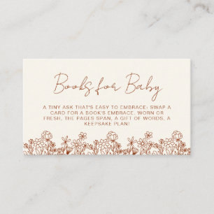 Books for Baby Wildflower Terracotta Baby Shower Enclosure Card