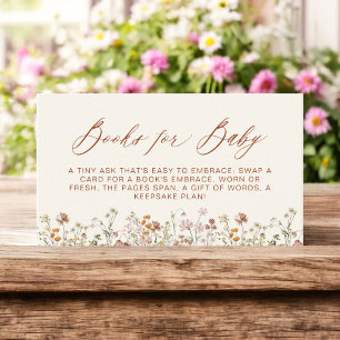 Books for Baby Wildflower Terracotta Baby Shower Enclosure Card
