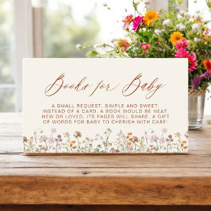 Books for Baby Wildflower Terracotta Baby Shower Enclosure Card