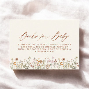 Books for Baby Wildflower Terracotta Baby Shower Enclosure Card
