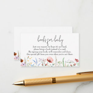 Books for Baby Wildflowers Baby Shower Enclosure Card