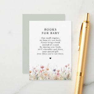 Books for Baby Wildflowers Spring Baby Shower Enclosure Card