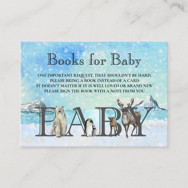 Books for Baby Winter Arctic Animals Christmas  En Enclosure Card (Front)