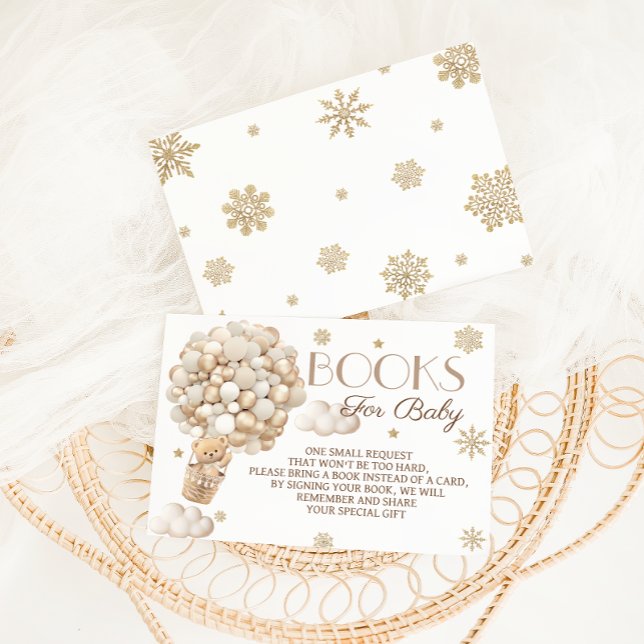 Books For Baby Winter Bear Baby Shower  Enclosure Card (Creator Uploaded)