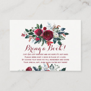 Books for baby winter red bring a book insert card