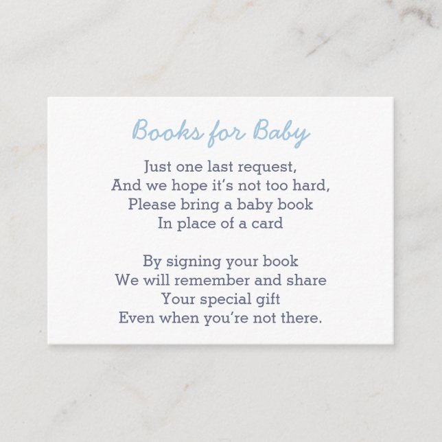Books for Baby with dark light blue Oxford Gingham Enclosure Card (Front)