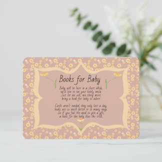 Books for Baby Yellow Daisies Pink Enclosure Card