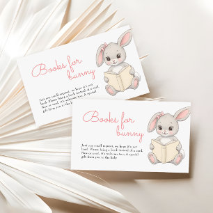 Books For Bunny Blush Pink Baby Shower Enclosure Card